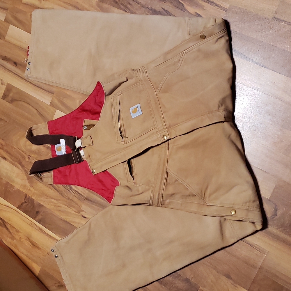 Carhartt Overalls Zip and Snap Sides 38x32 quilted liner